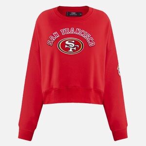 San Francisco 49ers Pro Standard Cropped  Crewneck Sweatshirt Red Embroidered-L